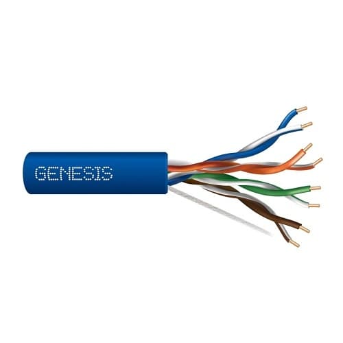 Genesis CAT6 Plenum Cable, 1000ft Pull Box, Blue