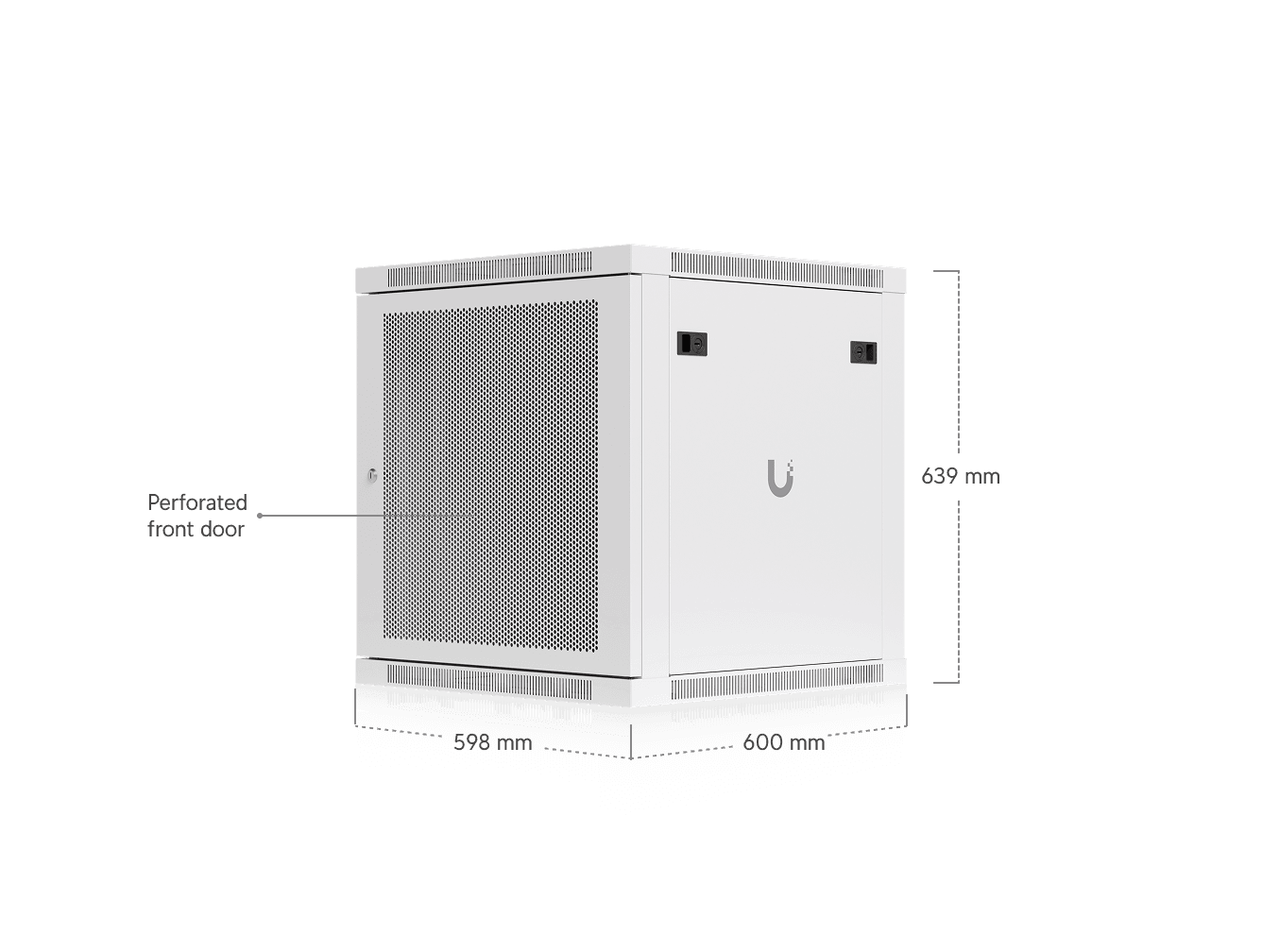 12U Rack Cabinet, 600 mm, Perforated Door
