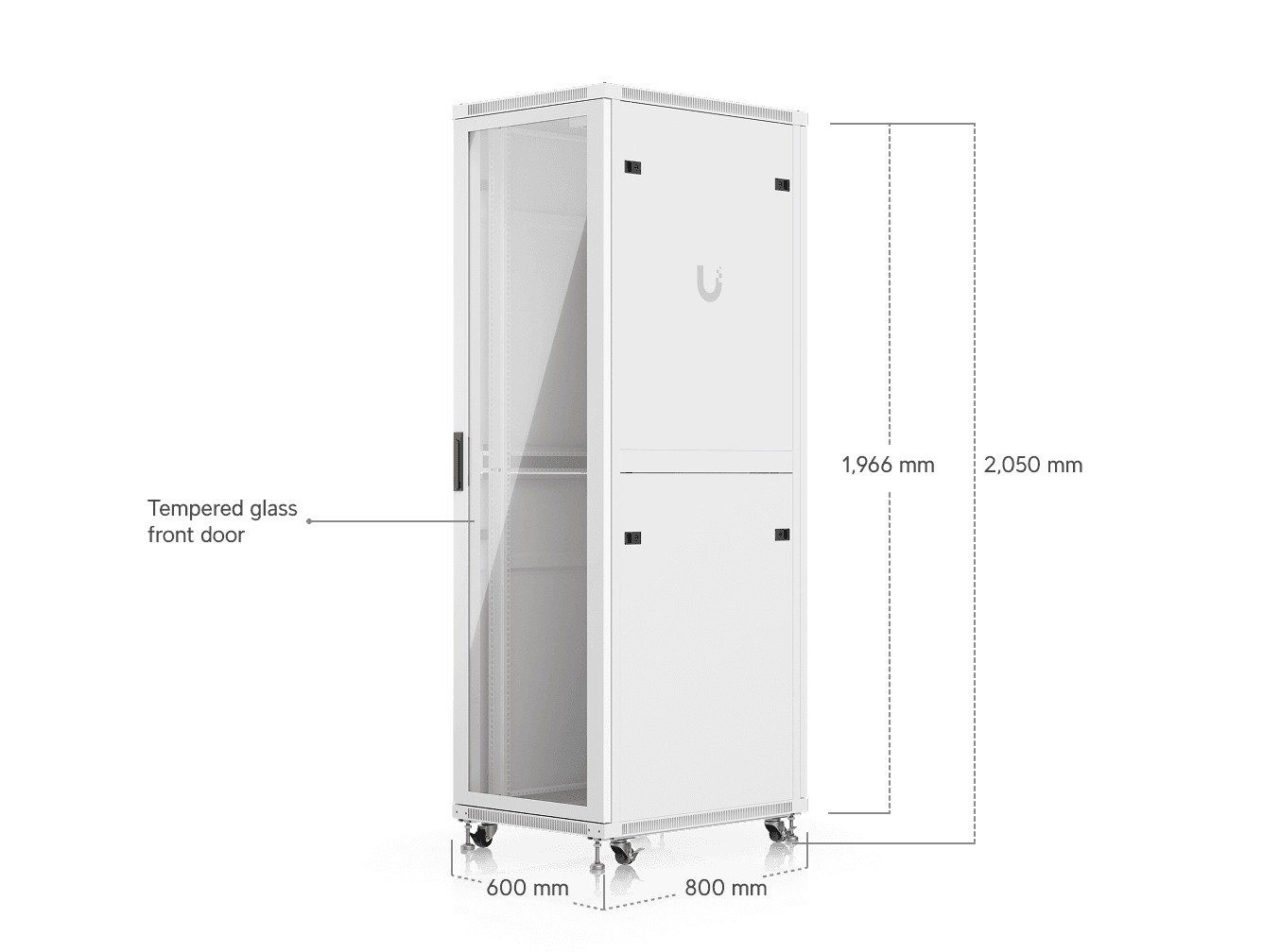 42U Rack Cabinet, 800 mm, Glass Door