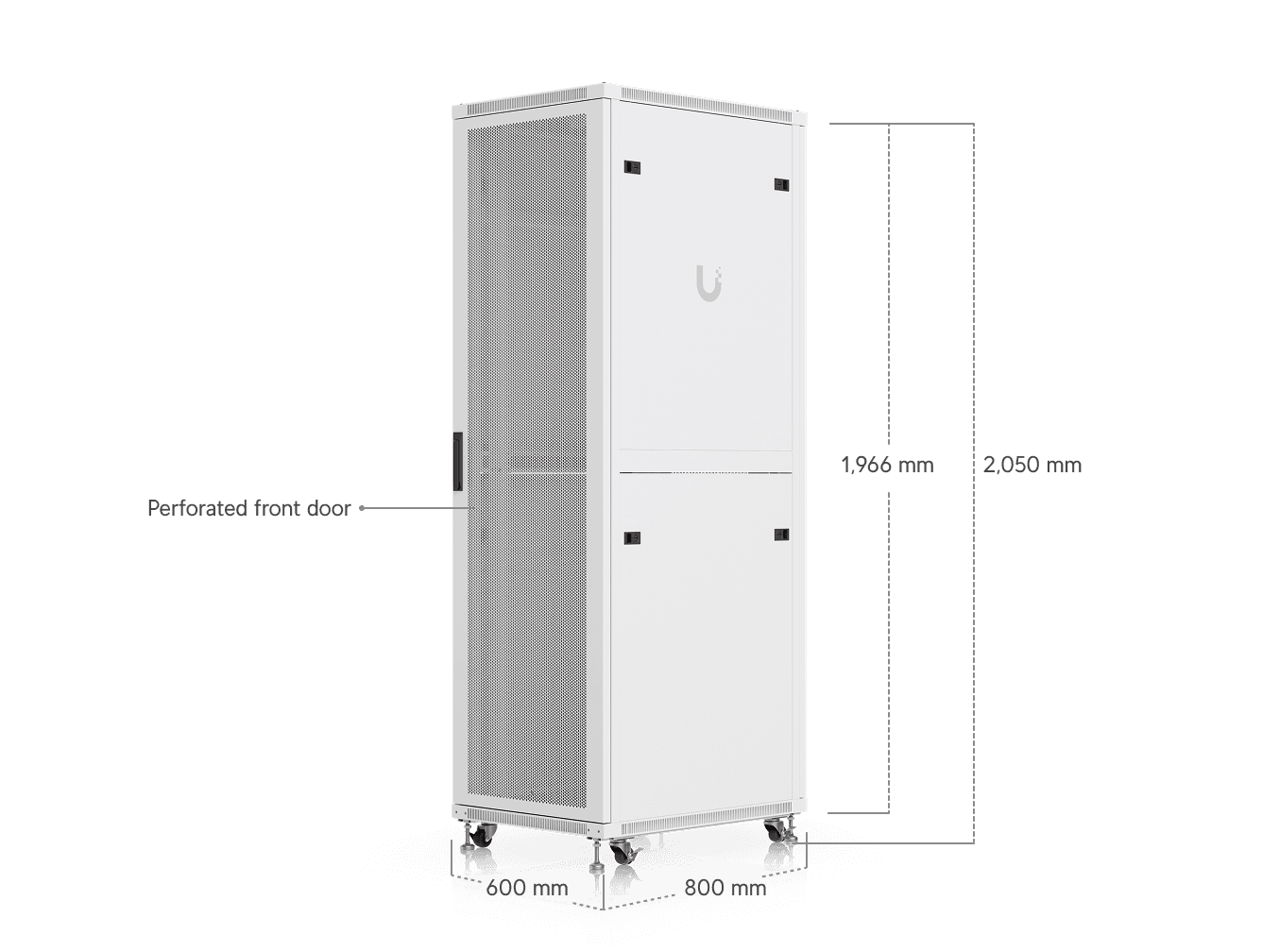 42U Rack Cabinet, 800 mm, Perforated Door