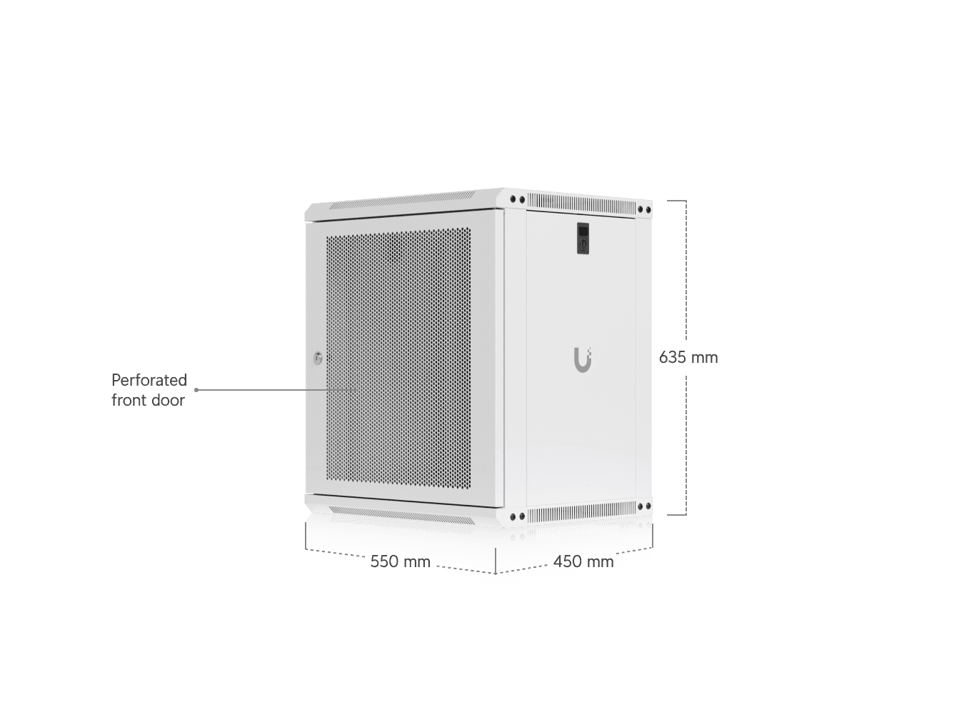 12U Rack Cabinet, 450 mm, Perforated Door