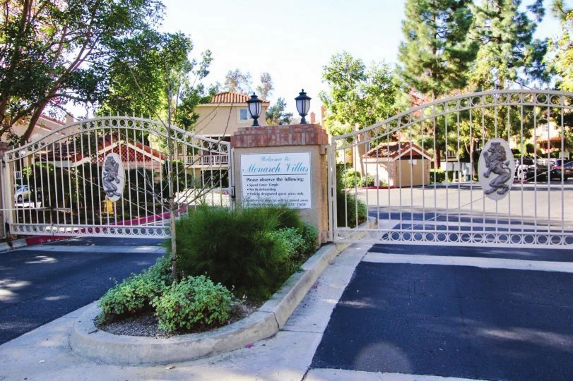 Monarch Villas community entrance in Carlsbad